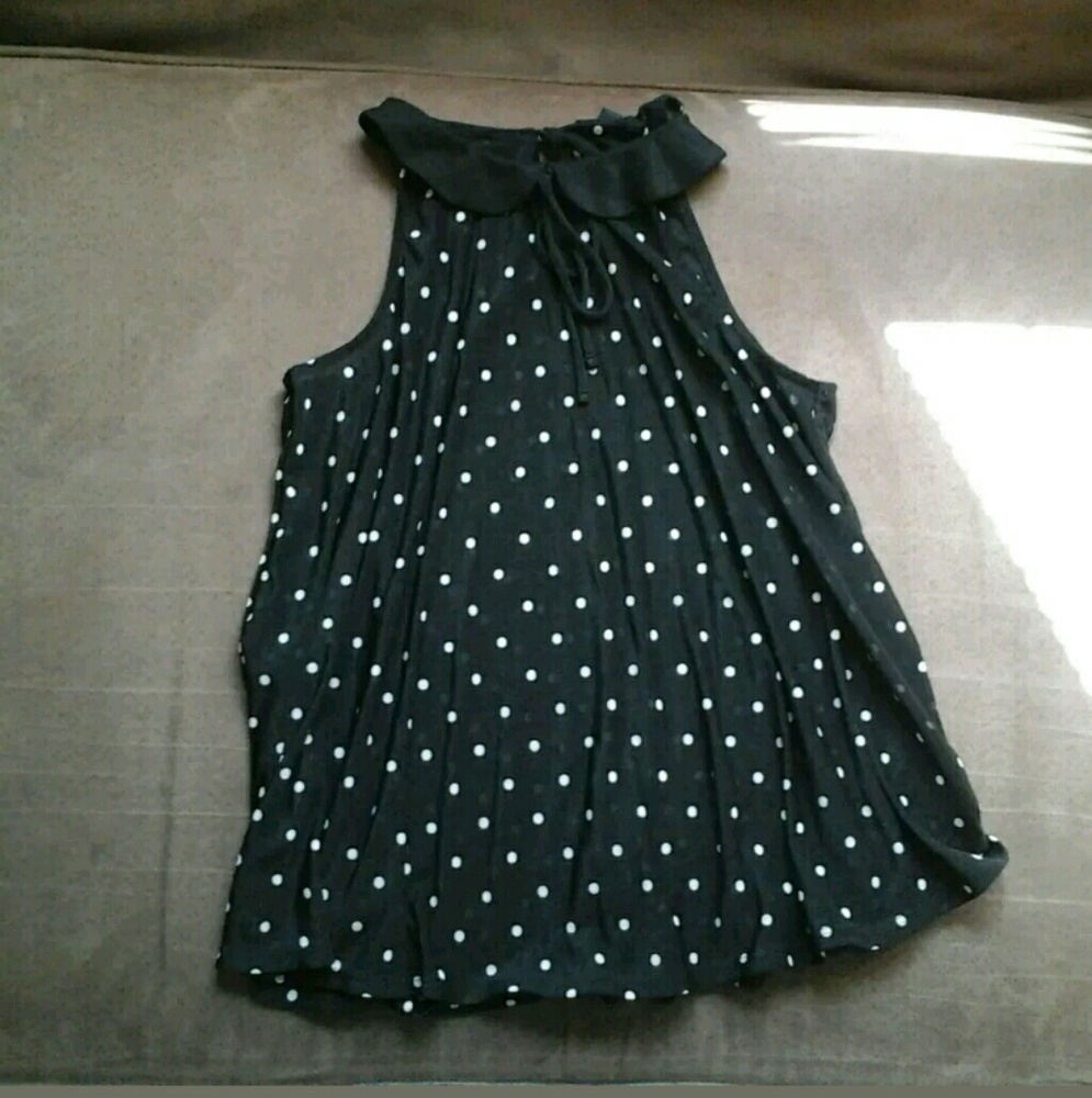H&M sheer polka-dot sleeveless blouse top